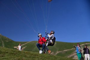 Paragliding flight for two over Gudauri