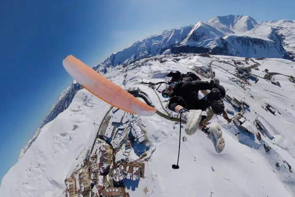 Skyatlantida ACRO paragliding flying with Anatolii in Gudauri Georgia